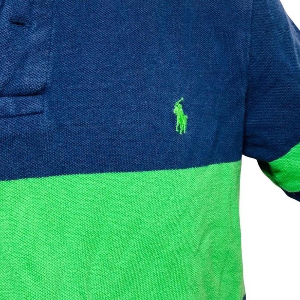 Blue/Green/White Striped Ralph Lauren Polo Shirt
